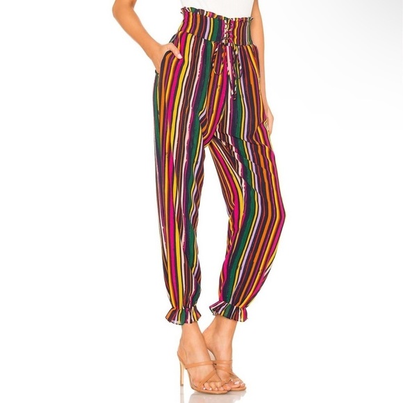 NWOT REVOLVE TULAROSA Quinn Pant Cherry Red Multi S - Picture 3 of 9
